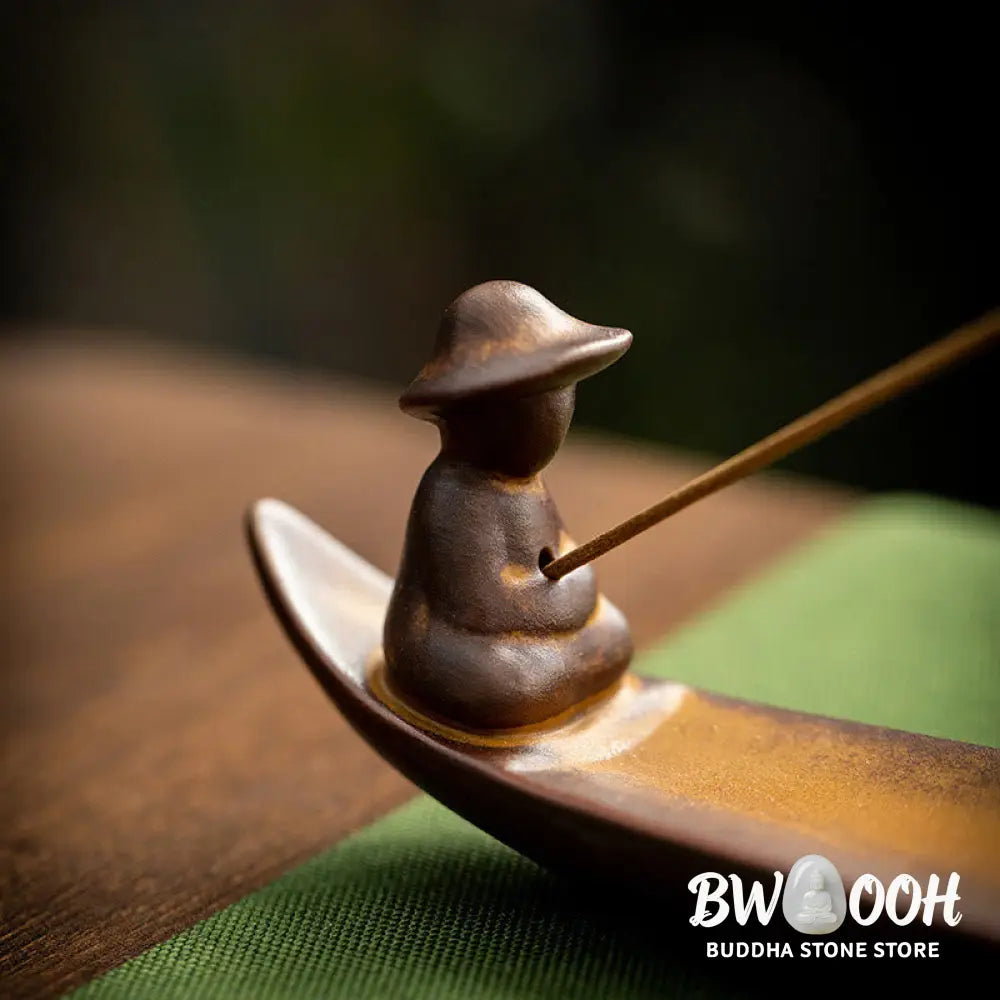 BWOOOH A Lonely Fisherman Afloat Ceramic Healing Incense Burner - Lonely Fisherman Afloat Incense Burner