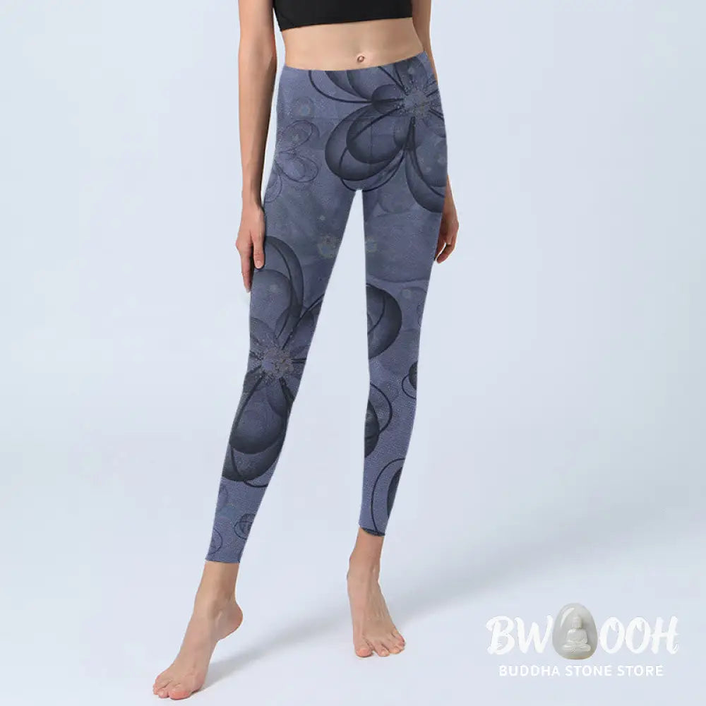 BWOOOH printed yoga leggings - Abstract Petals Pattern Print Gym Leggin