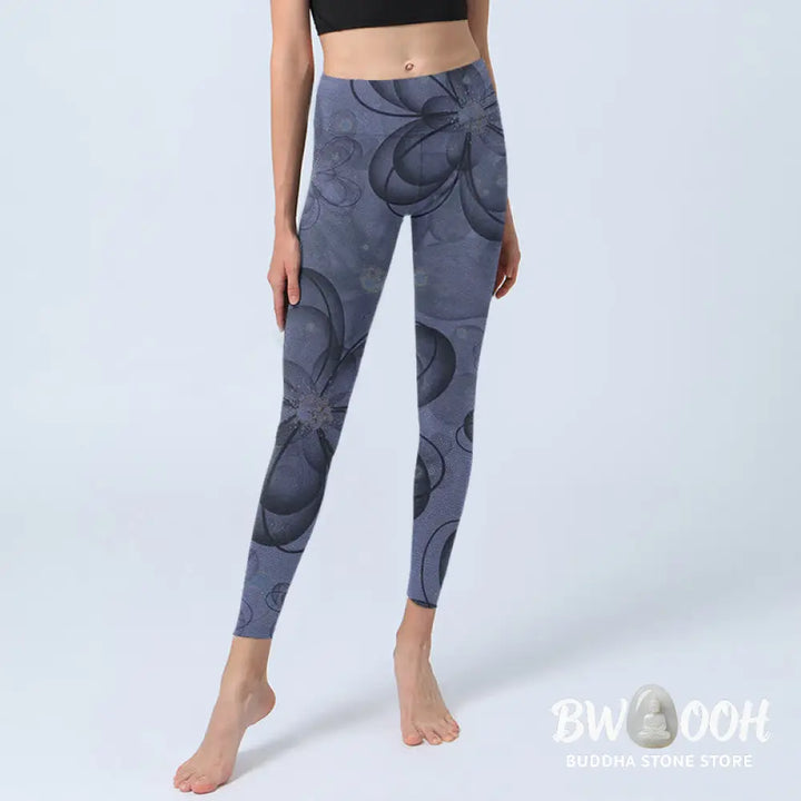 BWOOOH printed yoga leggings - Abstract Petals Pattern Print Gym Leggin