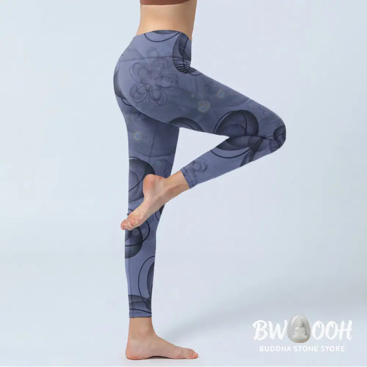BWOOOH printed yoga leggings - Abstract Petals Pattern Print Gym Leggin
