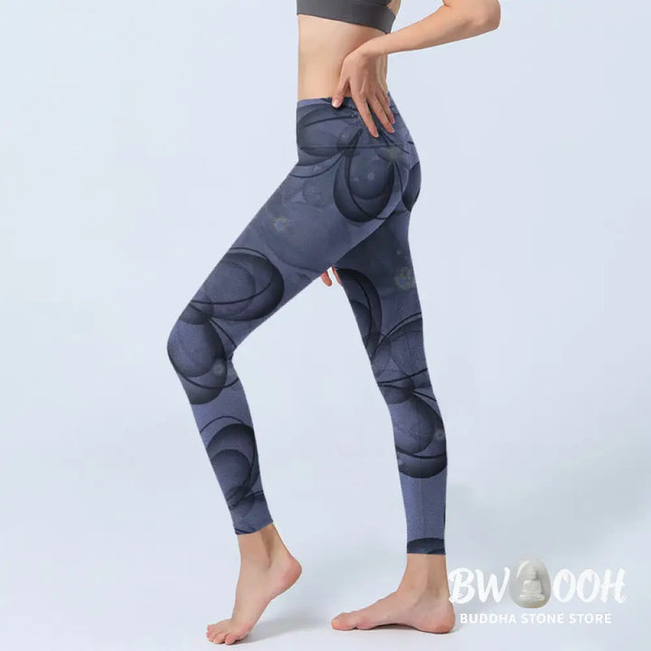 BWOOOH printed yoga leggings - Abstract Petals Pattern Print Gym Leggin