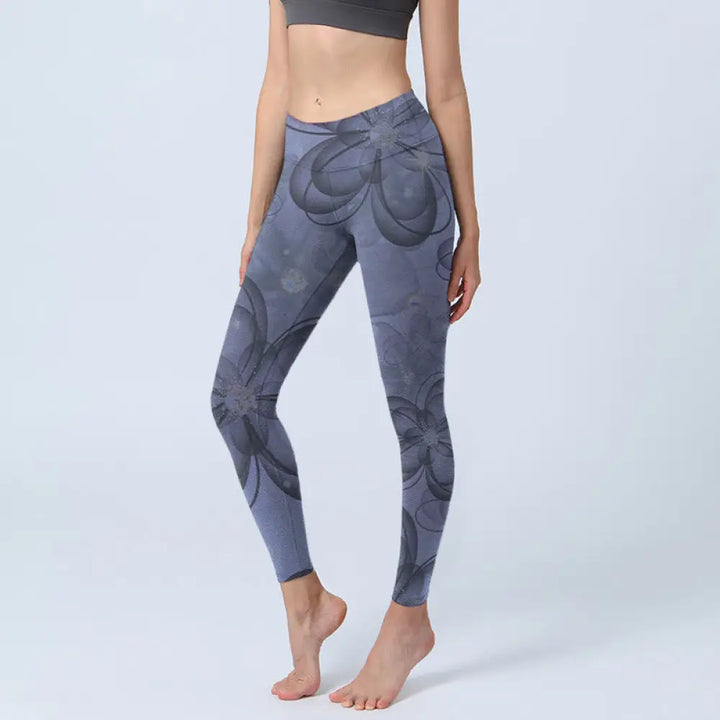 BWOOOH printed yoga leggings - Abstract Petals Pattern Print Gym Leggin