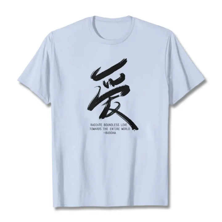 Buddha Stones Ai Radiate Boundless Love Towards The Entire World Tee T-shirt - Light Cyan / S - T-Shirts