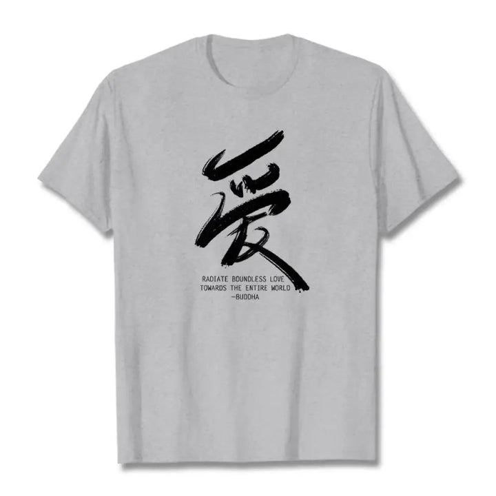 Buddha Stones Ai Radiate Boundless Love Towards The Entire World Tee T-shirt - Light Grey / S - T-Shirts