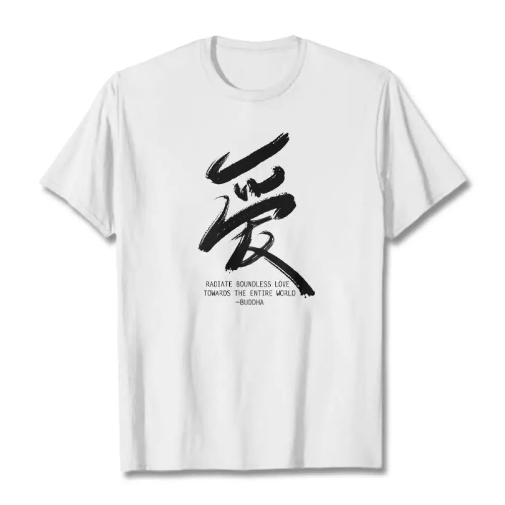 Buddha Stones Ai Radiate Boundless Love Towards The Entire World Tee T-shirt - White / S - T-Shirts