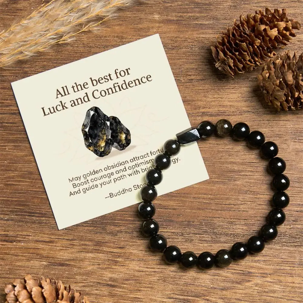 BWOOOH "All the best for Luck and Confidence" Obsidian Br