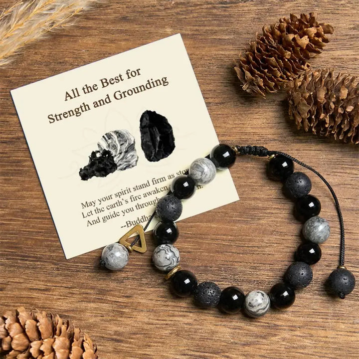 BWOOOH "All the Best for Strength and Grounding" Obsidian