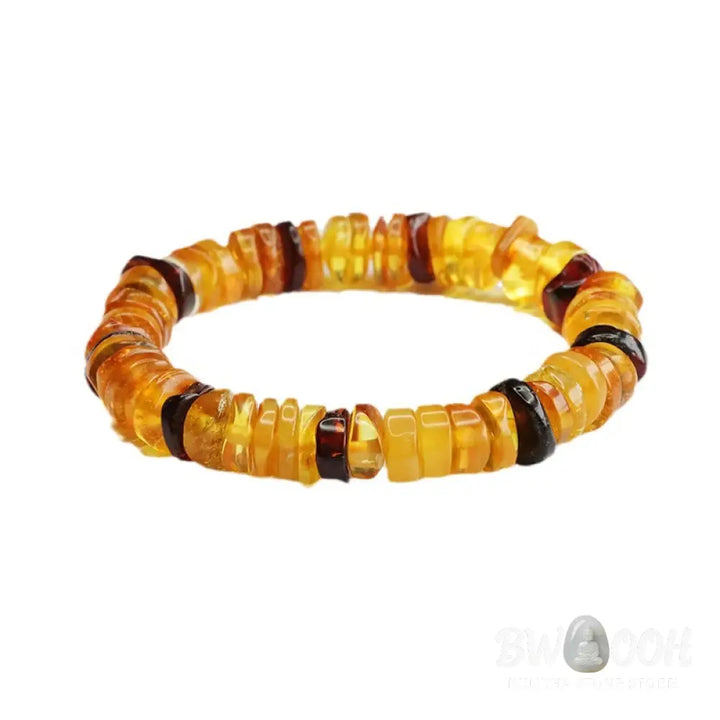 Buddha Stones Amber Peace Buckle Confidence Bracelet - BWOOOH - Amber Golden Amber Blood Amber(Wrist Circumference: