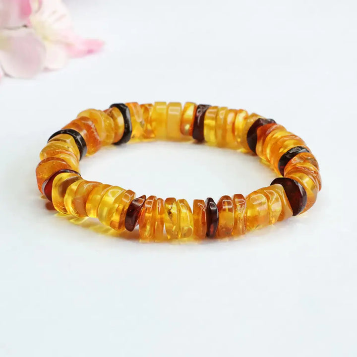 BWOOOH Amber Peace Buckle Confidence Bracelet - BWOOOH - Amber Golden Amber Blood Amber(Wrist Circumference: