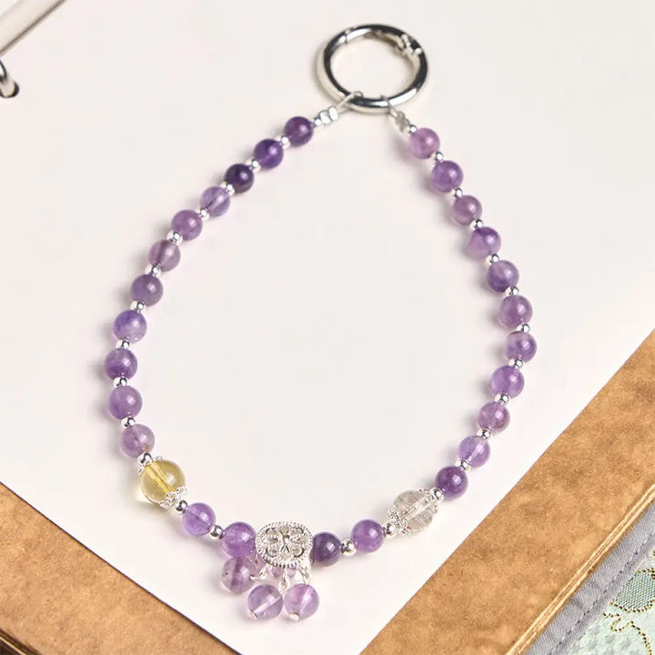 BWOOOH Amethyst Flower Charm Spiritual Awareness Beaded K