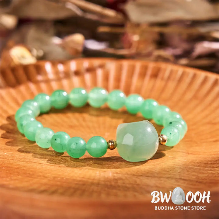 Buddha Stones Amethyst Green Aventurine Rose Quartz Fluorite Cat Head Balance Luck Bracelet - BWOOOH - Bracelet
