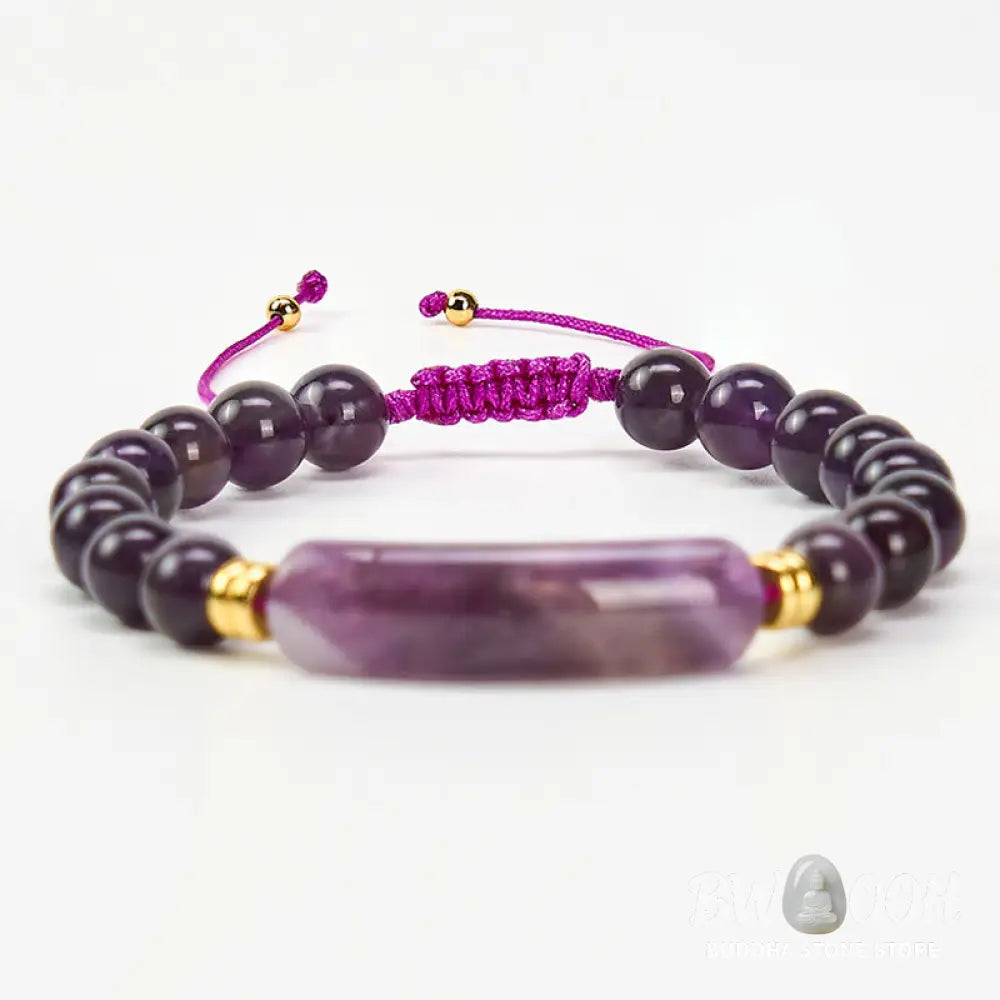 Buddha Stones Amethyst Green Aventurine Tiger Eye Strawberry Quartz Positive Transformation Bracelet - Bracelet