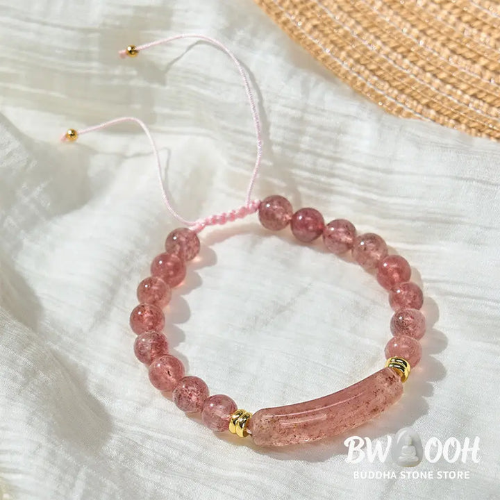 Buddha Stones Amethyst Green Aventurine Tiger Eye Strawberry Quartz Positive Transformation Bracelet - Bracelet