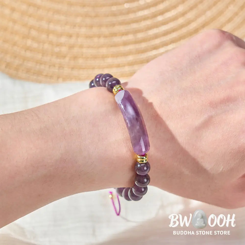 Buddha Stones Amethyst Green Aventurine Tiger Eye Strawberry Quartz Positive Transformation Bracelet - Bracelet