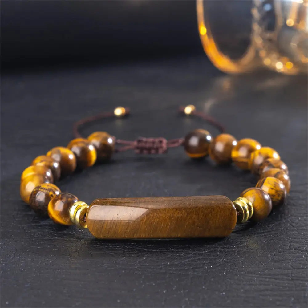 Buddha Stones Amethyst Green Aventurine Tiger Eye Strawberry Quartz Positive Transformation Bracelet - Tiger Eye(Wrist