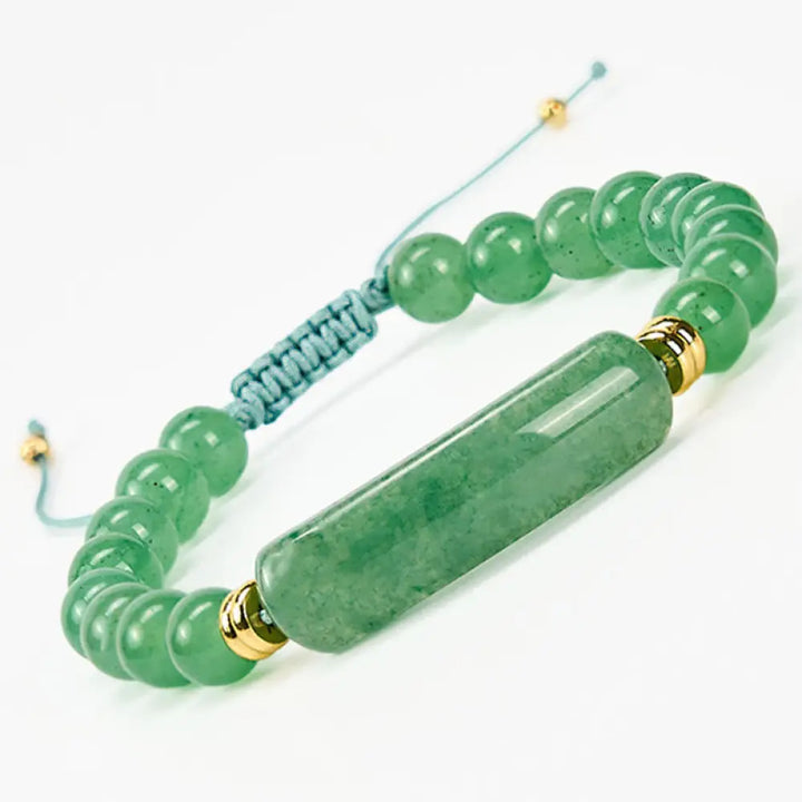 Buddha Stones Amethyst Green Aventurine Tiger Eye Strawberry Quartz Positive Transformation Bracelet - Green