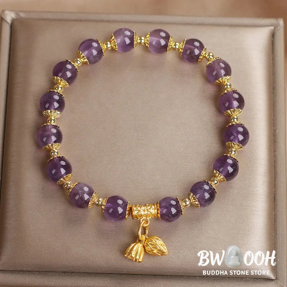 Buddha Stones Amethyst Increases Nobility Bracelet - BWOOOH - Amethyst(Wrist Circumference: 14-16cm) - Bracelet