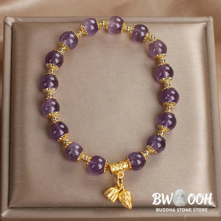 Buddha Stones Amethyst Increases Nobility Bracelet - BWOOOH - Amethyst(Wrist Circumference: 14-16cm) - Bracelet