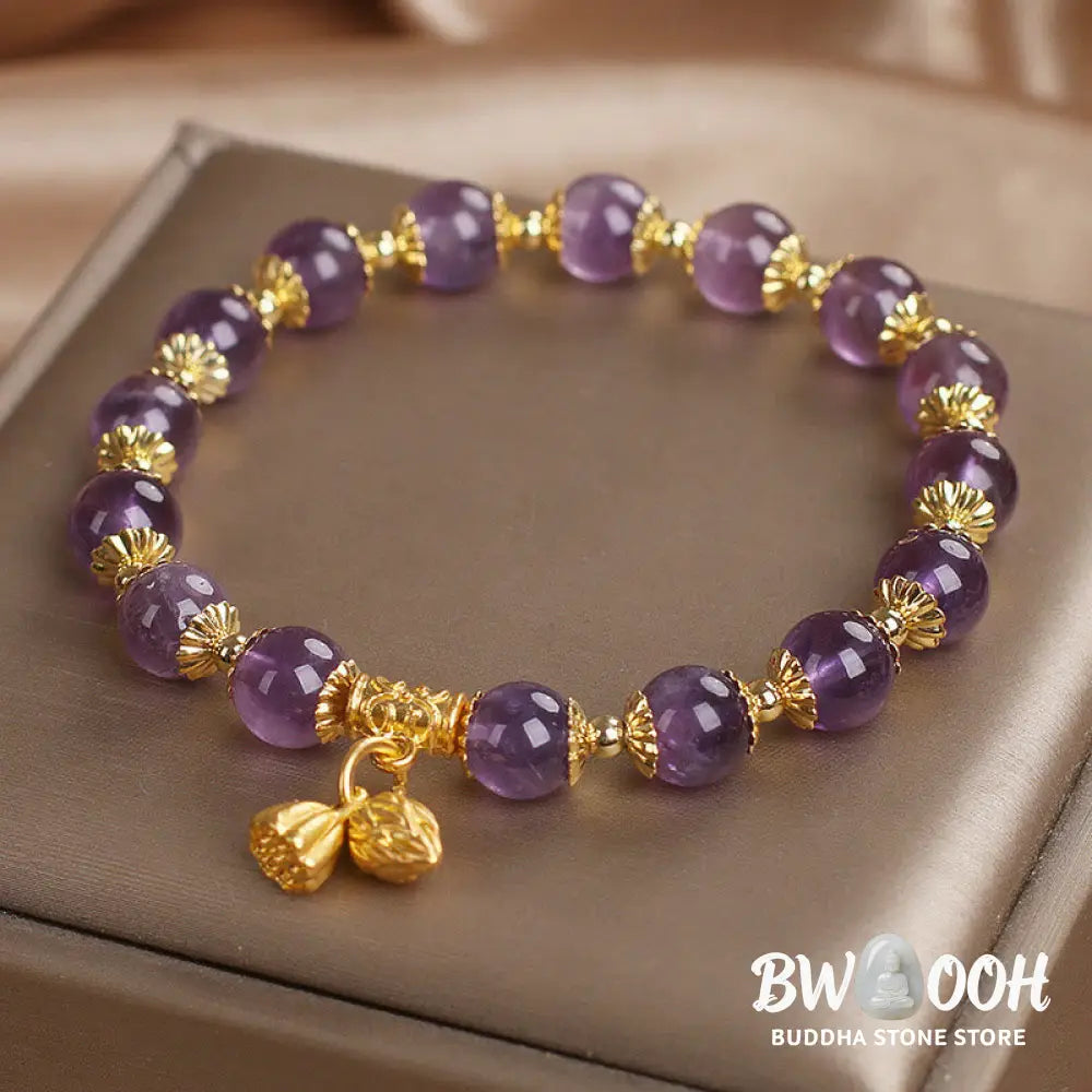 Buddha Stones Amethyst Increases Nobility Bracelet - BWOOOH - Amethyst(Wrist Circumference: 14-16cm) - Bracelet