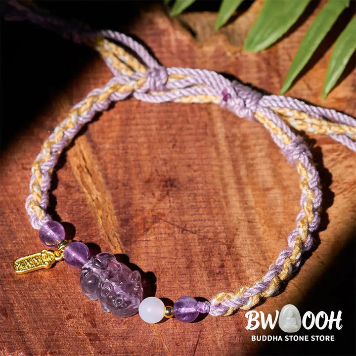 Buddha Stones Amethyst Pixiu Balance Lucky Bracelet - Amethyst Pixiu(Wrist Circumference: 17-18cm) - Bracelet