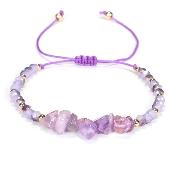 Buddha Stones Amethyst Purify Knit Bracelet - Amethyst - Bracelet
