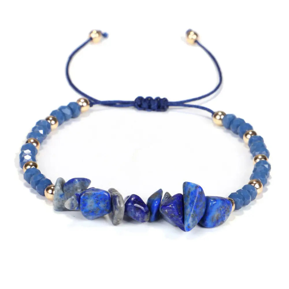 Buddha Stones Amethyst Purify Knit Bracelet - Lazurite - Bracelet