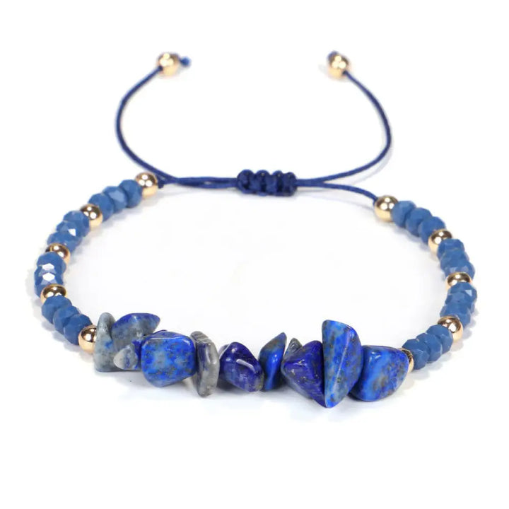 Buddha Stones Amethyst Purify Knit Bracelet - Lazurite - Bracelet