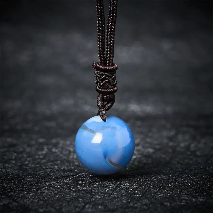Buddha Stones Amethyst Yellow Agate Various Agate Pink Crystal Lazurite Lapis Lazuli Balance Necklace Pendant - BWOOOH