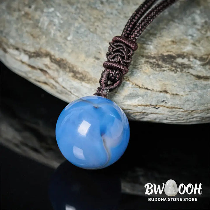 Buddha Stones Amethyst Yellow Agate Various Agate Pink Crystal Lazurite Lapis Lazuli Balance Necklace Pendant - BWOOOH