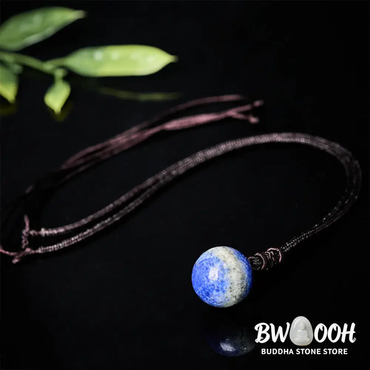 Buddha Stones Amethyst Yellow Agate Various Agate Pink Crystal Lazurite Lapis Lazuli Balance Necklace Pendant - BWOOOH
