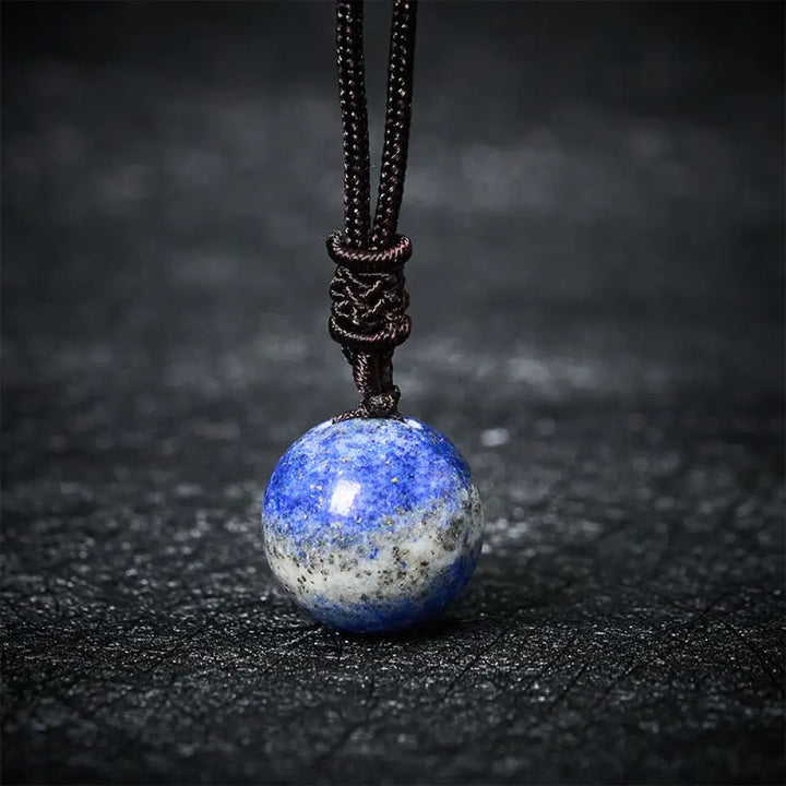 Buddha Stones Amethyst Yellow Agate Various Agate Pink Crystal Lazurite Lapis Lazuli Balance Necklace Pendant - BWOOOH