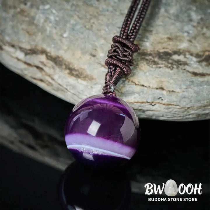 Buddha Stones Amethyst Yellow Agate Various Agate Pink Crystal Lazurite Lapis Lazuli Balance Necklace Pendant - BWOOOH