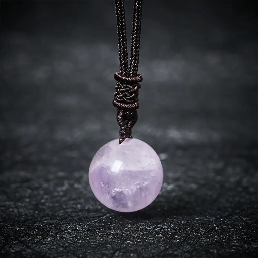 Buddha Stones Amethyst Yellow Agate Various Agate Pink Crystal Lazurite Lapis Lazuli Balance Necklace Pendant - BWOOOH