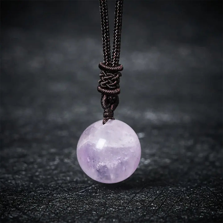 Buddha Stones Amethyst Yellow Agate Various Agate Pink Crystal Lazurite Lapis Lazuli Balance Necklace Pendant - BWOOOH