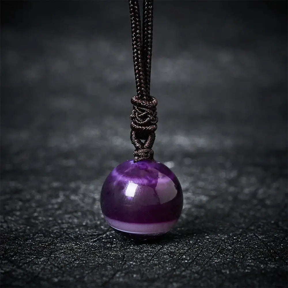 Buddha Stones Amethyst Yellow Agate Various Agate Pink Crystal Lazurite Lapis Lazuli Balance Necklace Pendant - BWOOOH