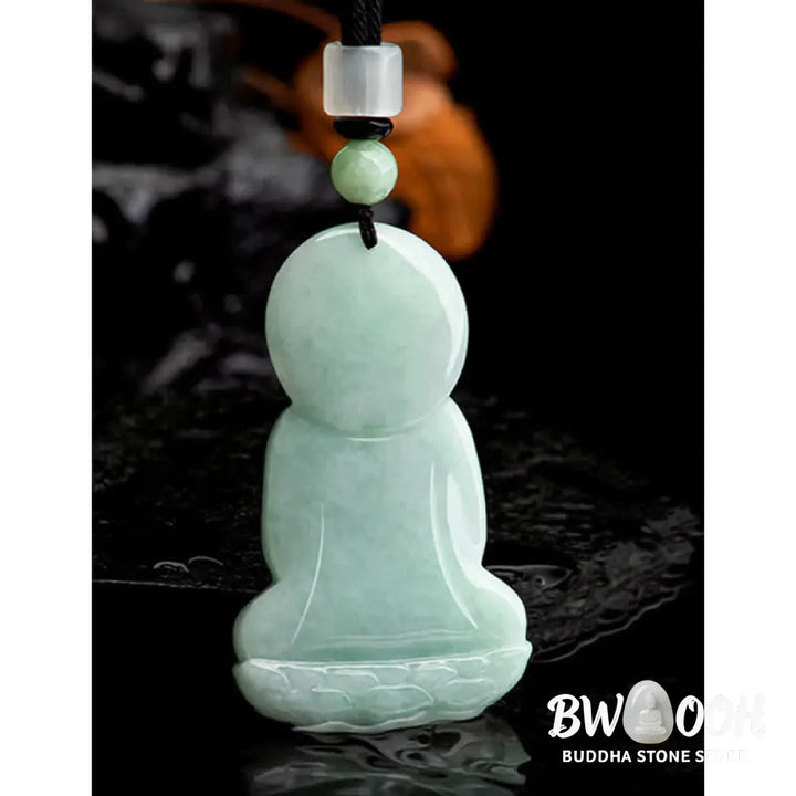 Buddha Stones Amitabha Buddha Jade Amulet Compassion String Necklace - BWOOOH - Necklaces &amp; Pendants