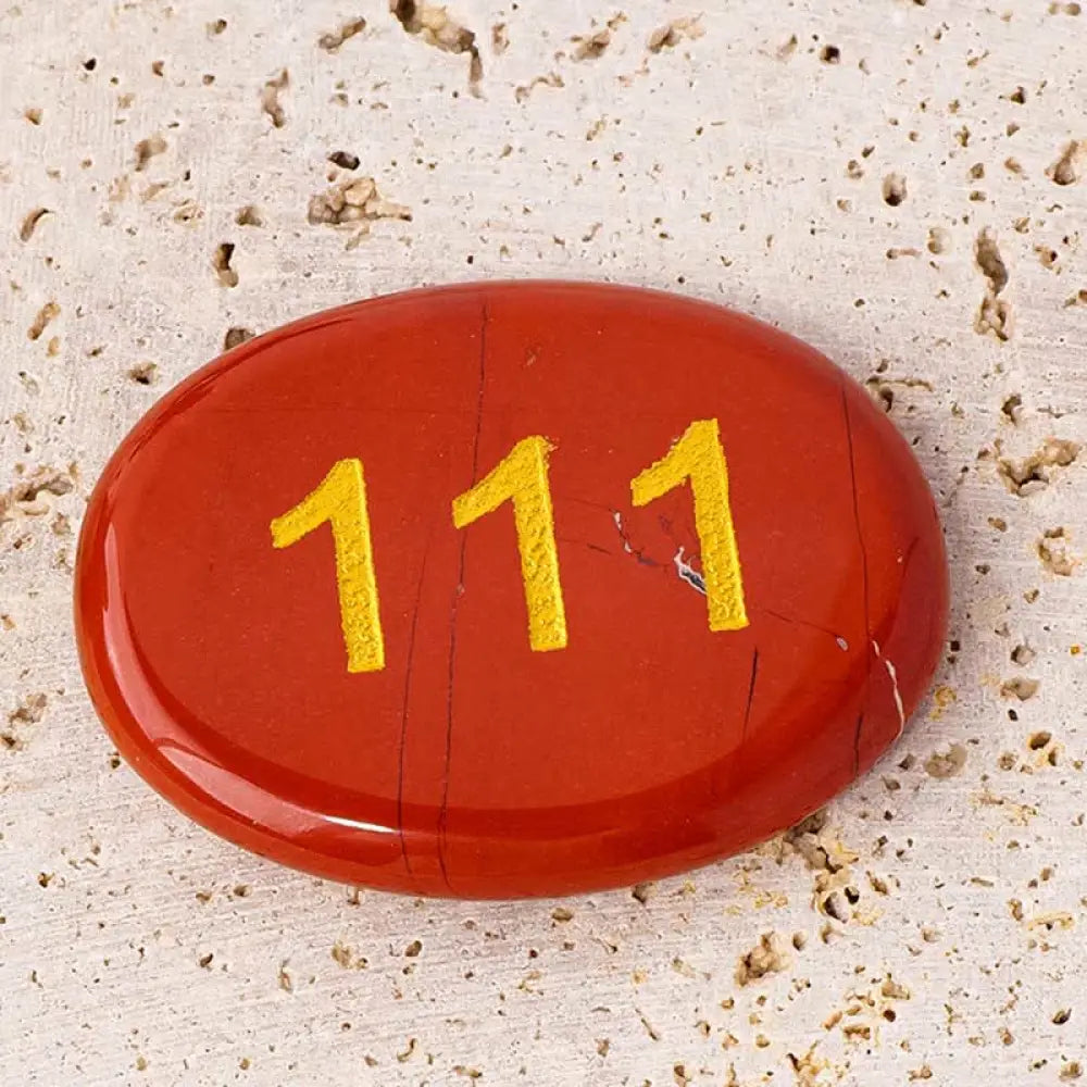 Buddha Stones Angel Numbers White Crystal Red Jasper Pink Crystal Green Aventurine Meditation Palm Stone - 111 Angel