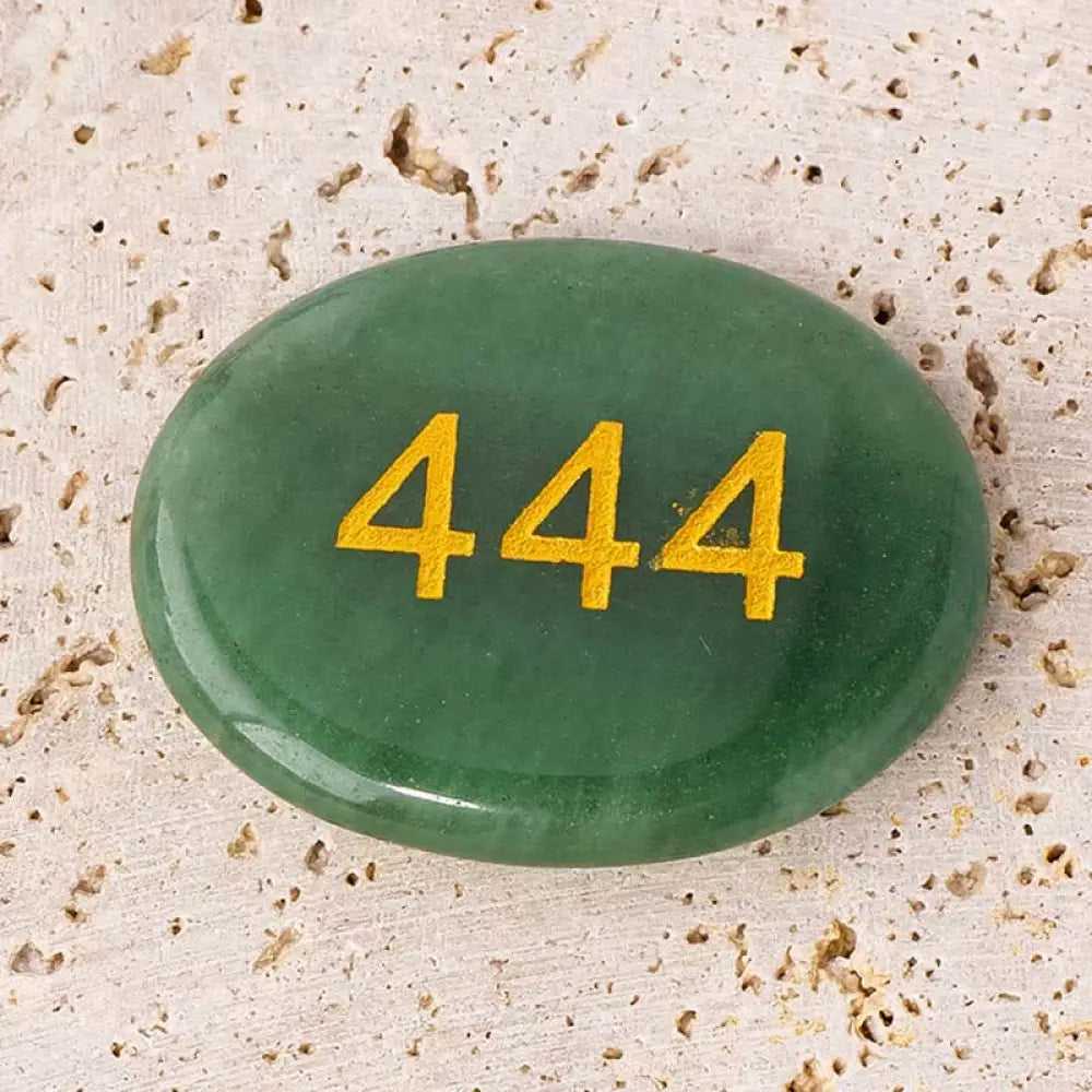 Buddha Stones Angel Numbers White Crystal Red Jasper Pink Crystal Green Aventurine Meditation Palm Stone - 444 Angel