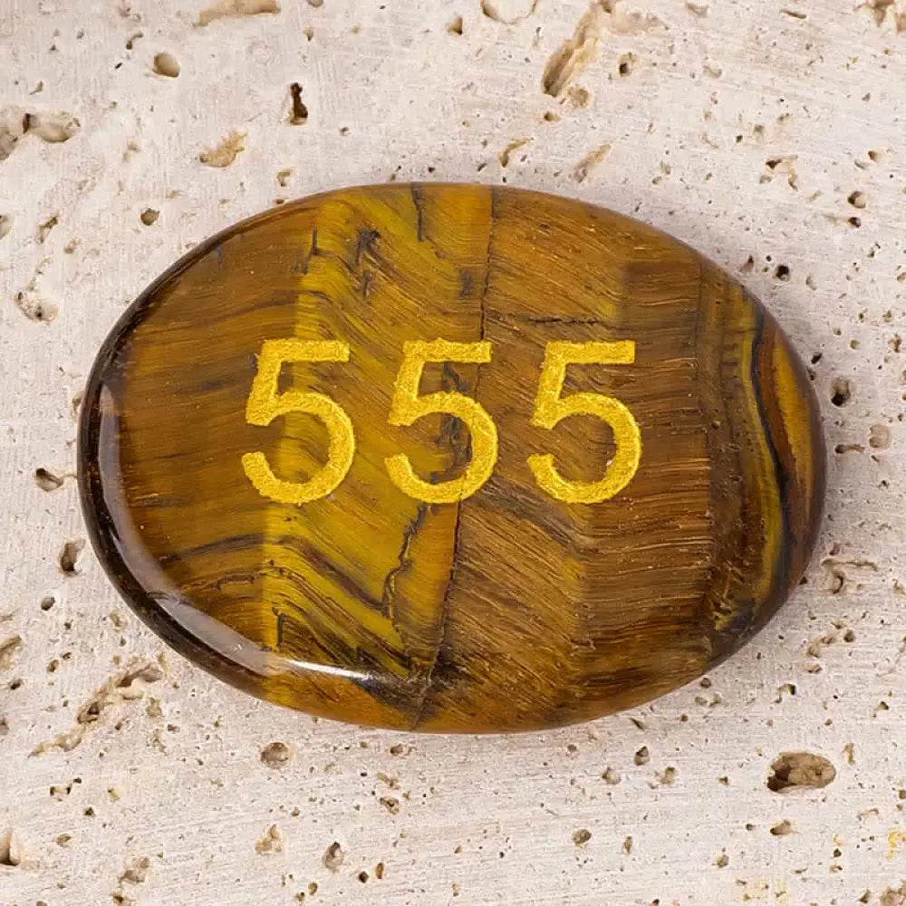 Buddha Stones Angel Numbers White Crystal Red Jasper Pink Crystal Green Aventurine Meditation Palm Stone - 555 Angel