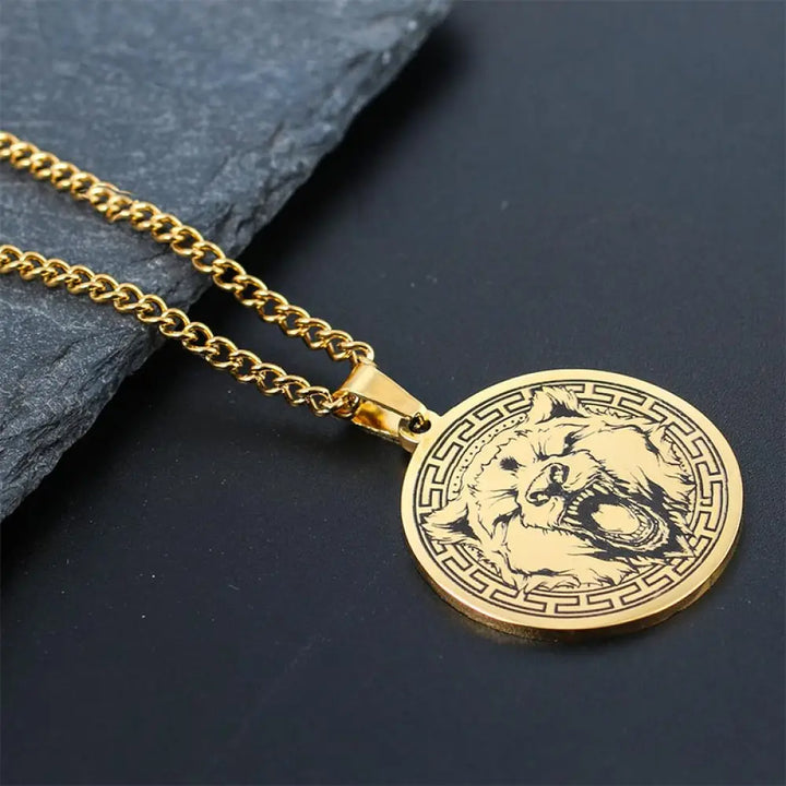Buddha Stones Animal Titanium Steel Chain Necklace Protection Pendant - BWOOOH - Gold Bear - Necklaces &amp; Pendants