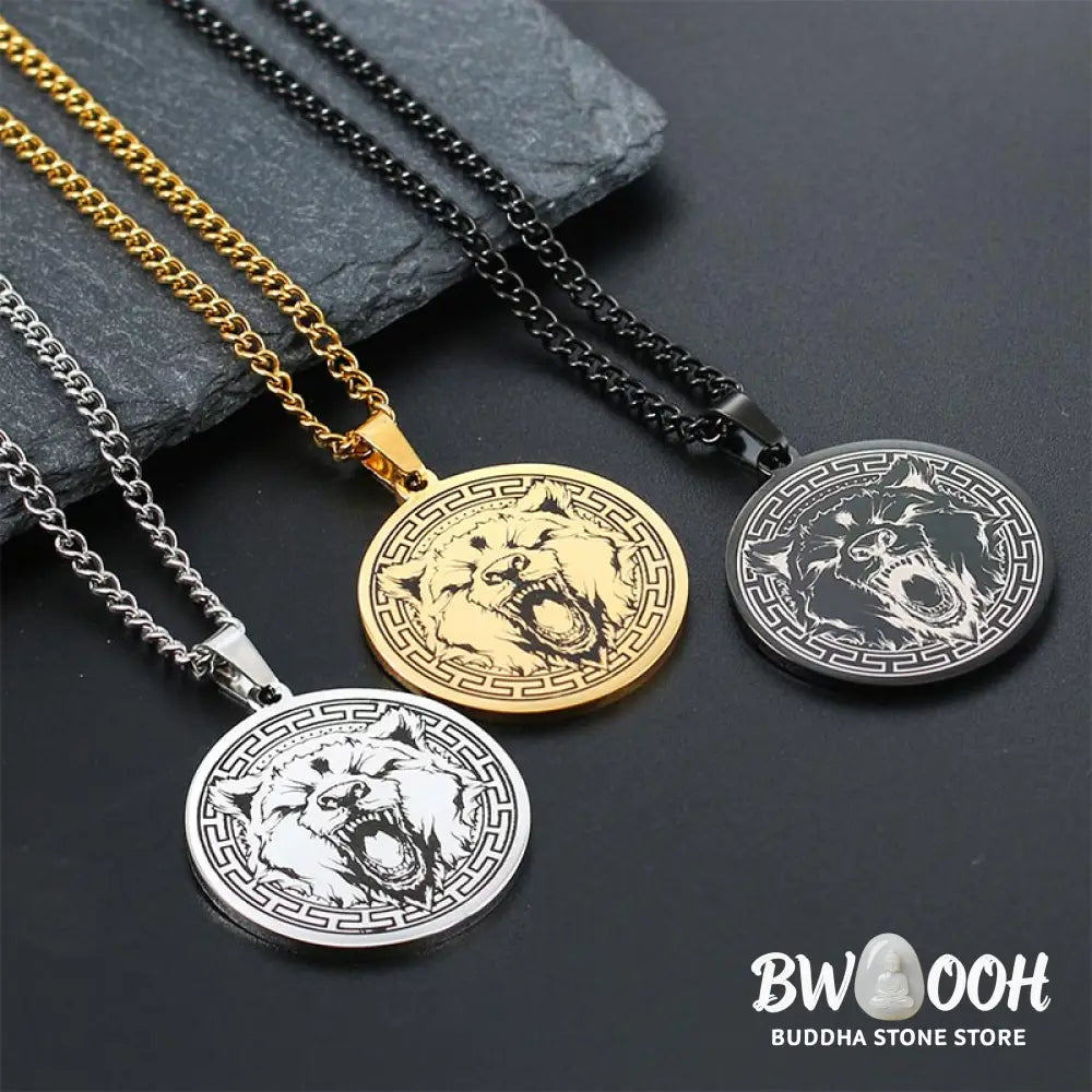 Buddha Stones Animal Titanium Steel Chain Necklace Protection Pendant - BWOOOH - Necklaces & Pendants