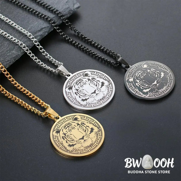 Buddha Stones Animal Titanium Steel Chain Necklace Protection Pendant - BWOOOH - Necklaces &amp; Pendants