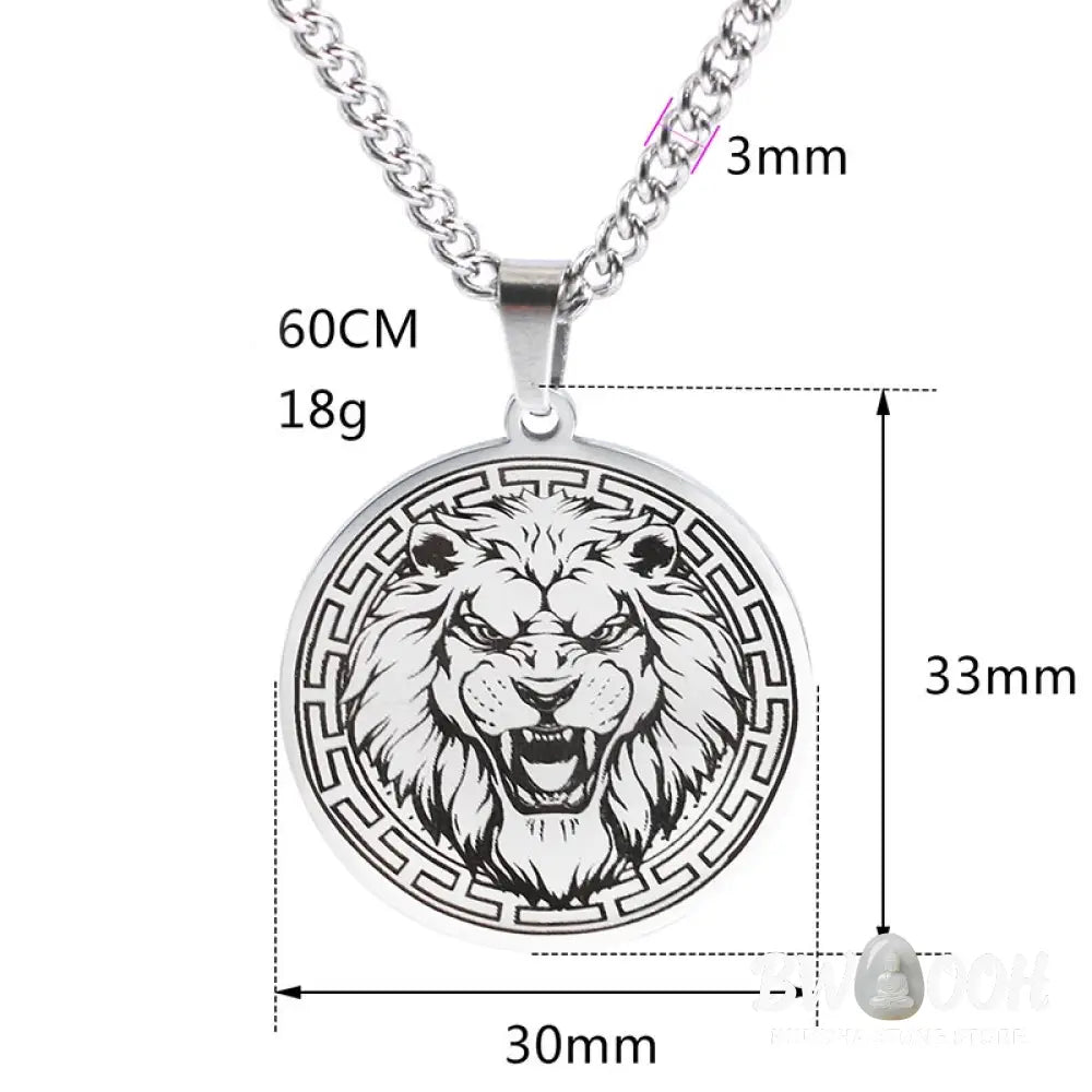 Buddha Stones Animal Titanium Steel Chain Necklace Protection Pendant - BWOOOH - Necklaces &amp; Pendants