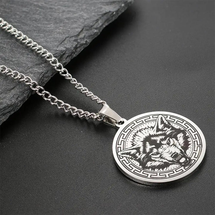 Buddha Stones Animal Titanium Steel Chain Necklace Protection Pendant - BWOOOH - Silver Wolf - Necklaces &amp; Pendants