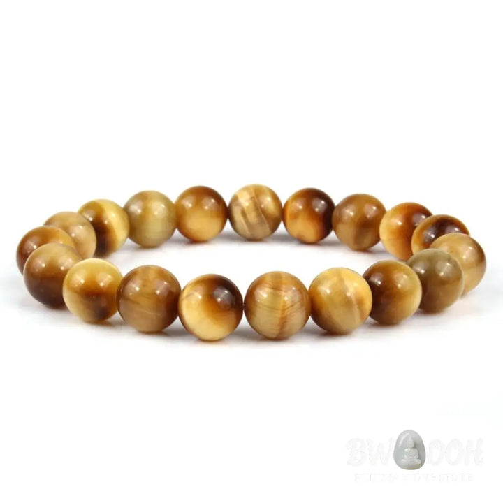 Buddha Stones Anxiety Stress Healing Crystal Tiger Eye Bead Bracelet - BWOOOH - Bracelet