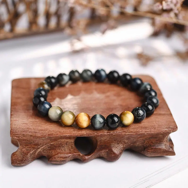 Buddha Stones Anxiety Stress Healing Crystal Tiger Eye Bead Bracelet - BWOOOH - Dreamy Tiger Eye - Bracelet