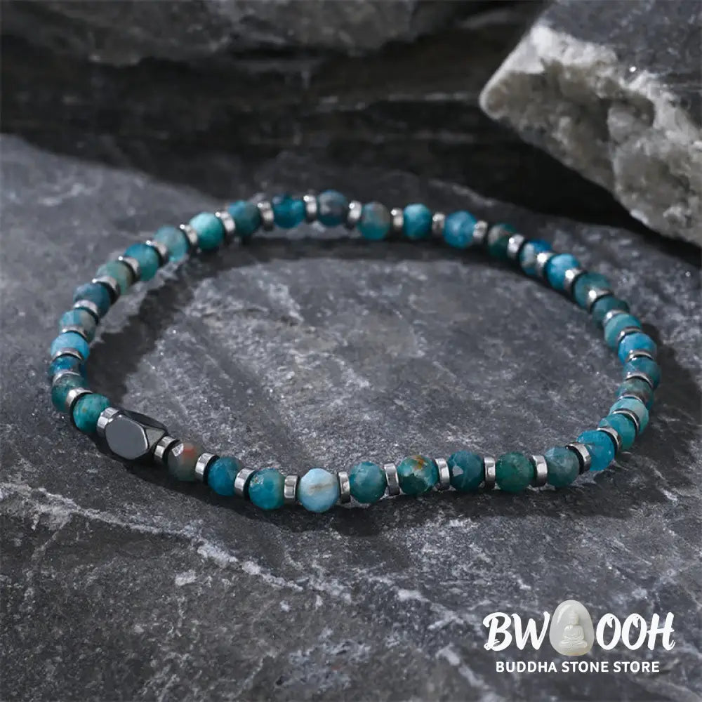 Buddha Stones Apatite Hematite Communication Bracelet - BWOOOH - Apatite Hematite(Wrist Circumference 15-17cm)