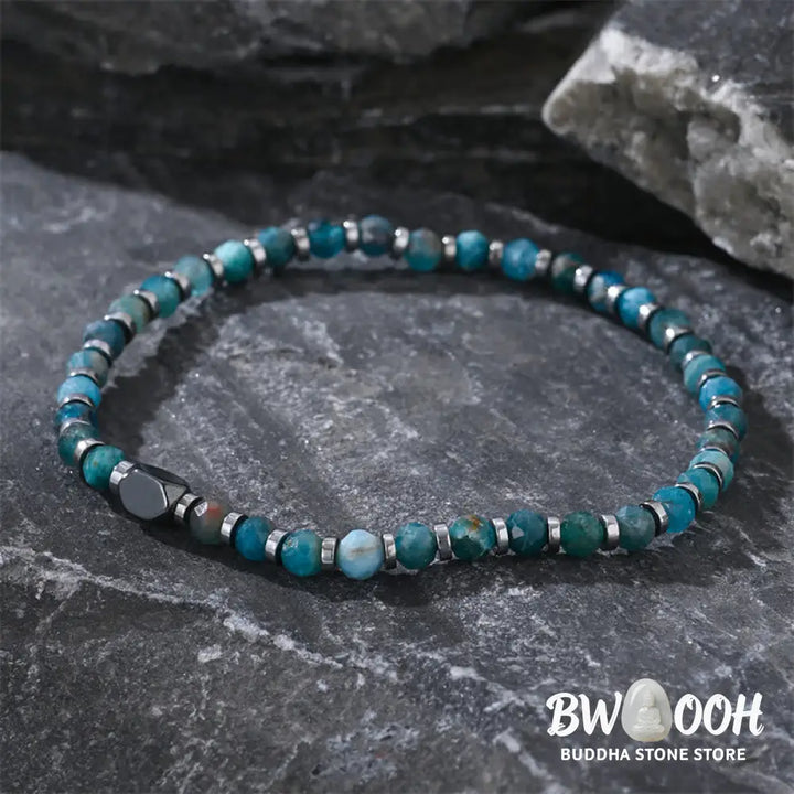 Buddha Stones Apatite Hematite Communication Bracelet - BWOOOH - Apatite Hematite(Wrist Circumference 15-17cm)