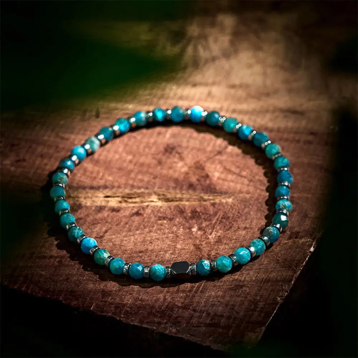 BWOOOH Apatite Hematite Communication Bracelet — Hematite crystal healing bracelet for spiritual healing and mindful living