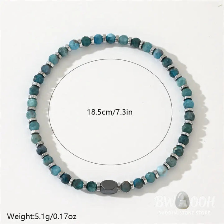 Buddha Stones Apatite Hematite Communication Bracelet - BWOOOH - Apatite Hematite(Wrist Circumference 15-17cm)